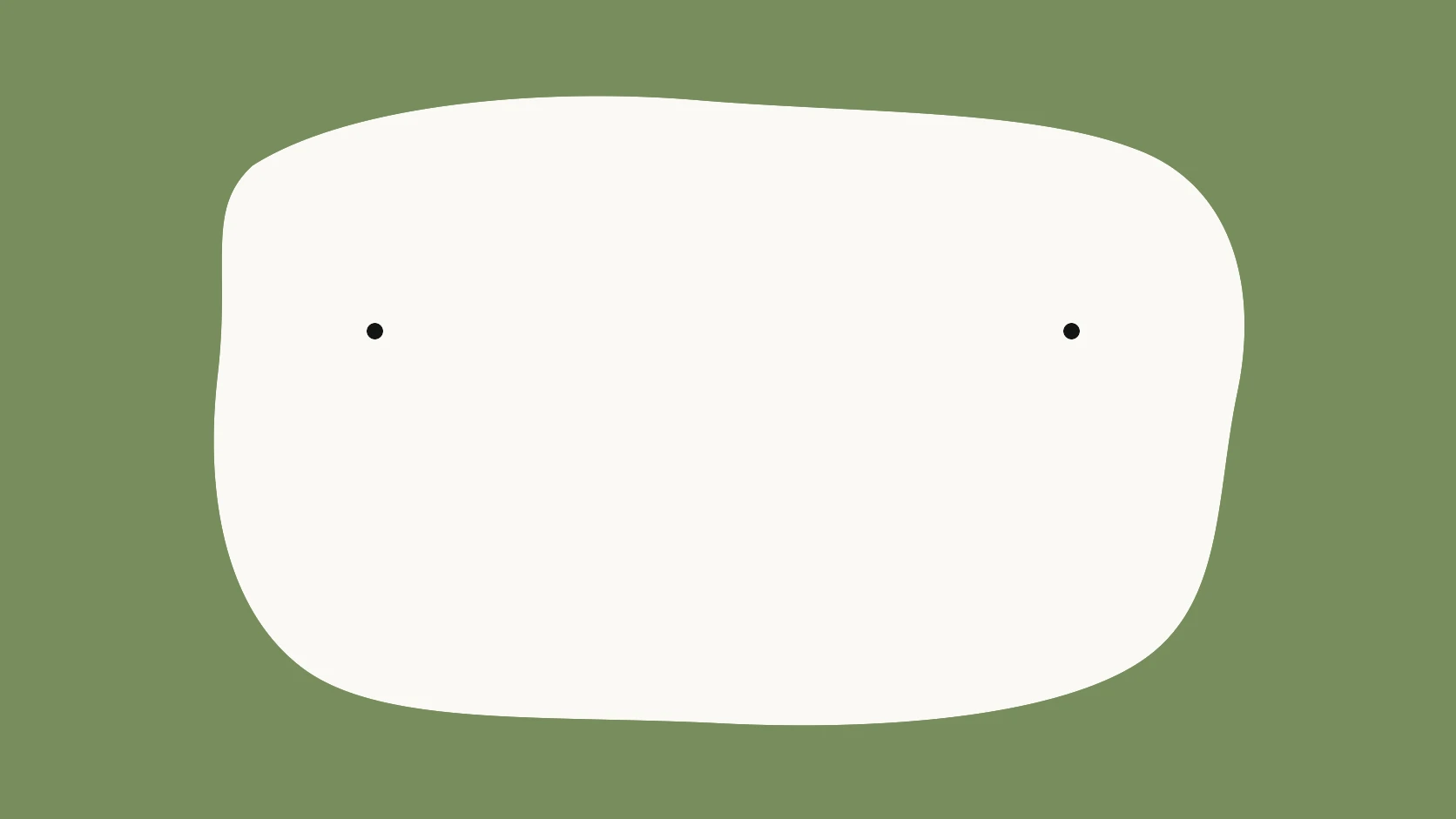 An ivory rounded carrier on an olive field shows a low wavy line with regular ticks above it, one hand steadying the wave.