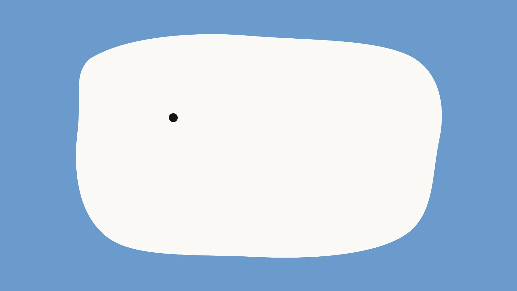 An ivory rounded carrier on a sky field shows a small fan drawing with curved blades, its drawn breeze fading into a clean speech ribbon.